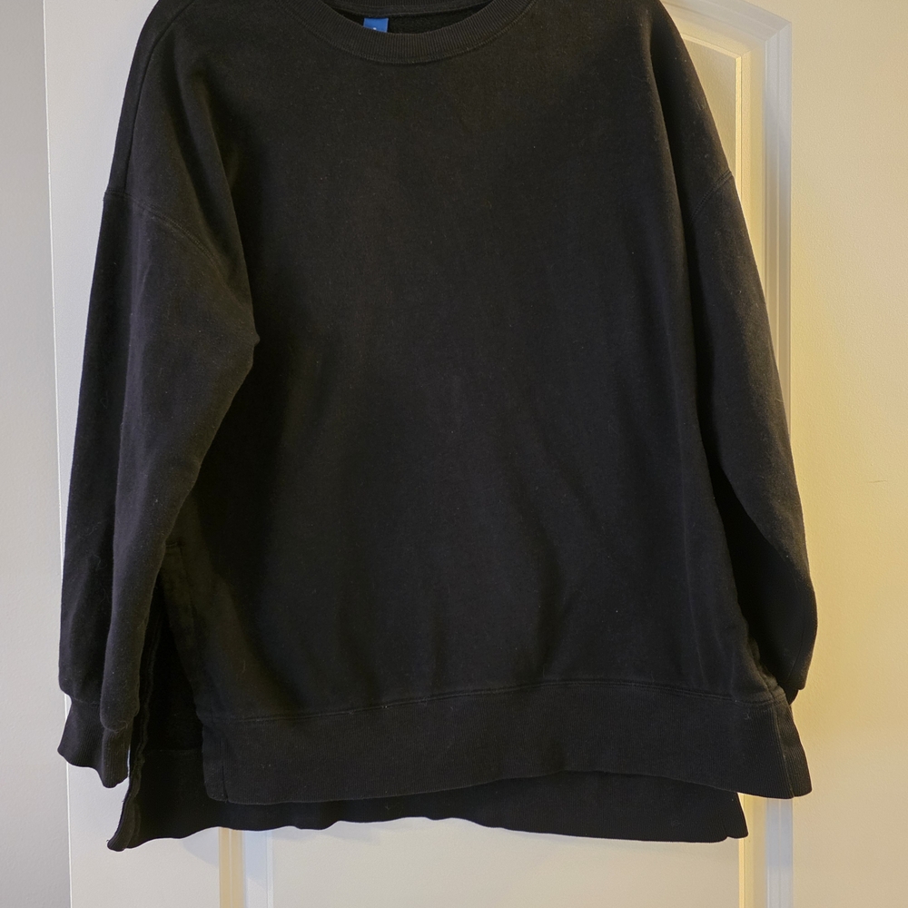 Old Navy Women's Black Tunic Crewneck Sweatshirt